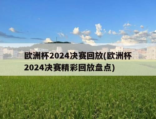 欧洲杯2024决赛回放(欧洲杯2024决赛精彩回放盘点)